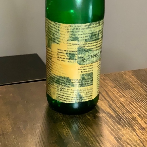 Jane Austen Themed Decorative Green Wine Bottle Lamp with Twine Wrap - Picture 4 of 5